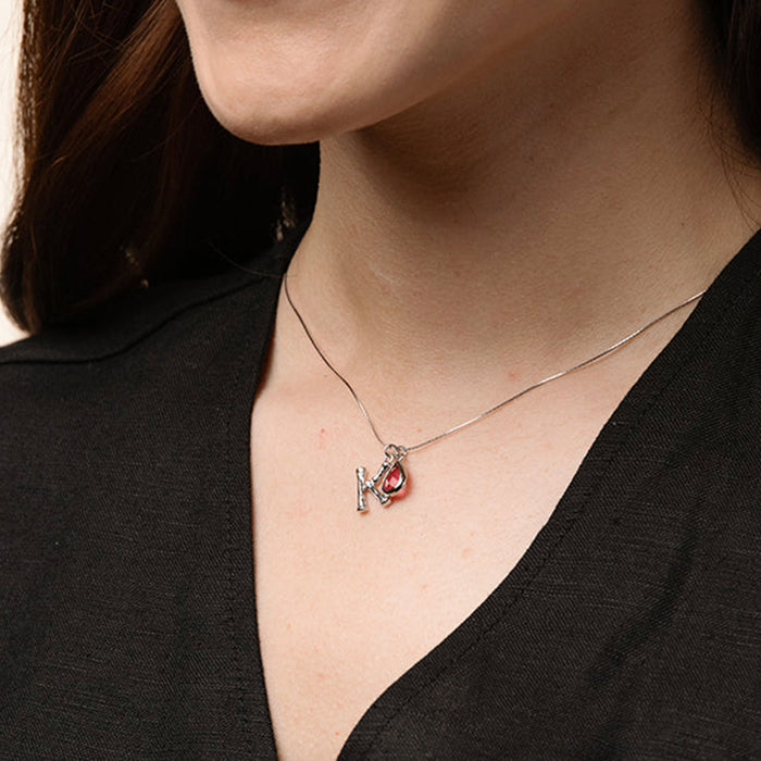 Personalized Initial Birthstone Necklace