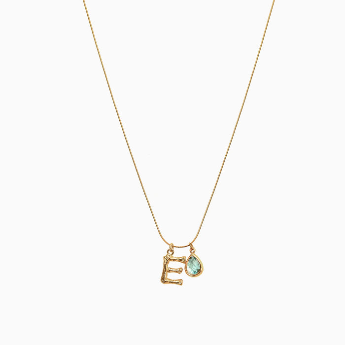 Personalized Initial Birthstone Necklace