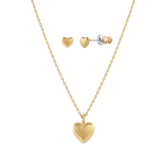 Puffed Heart Stud Set