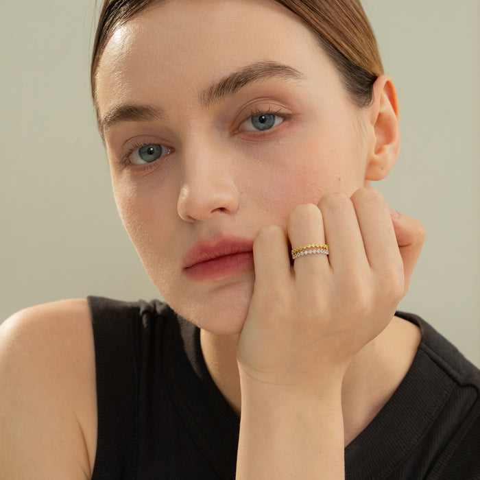 Thin Crystal Band Ring