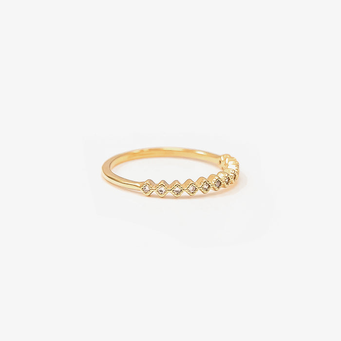 Thin Crystal Band Ring