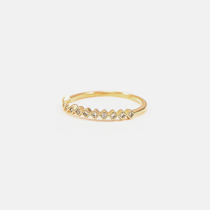 Thin Crystal Band Ring