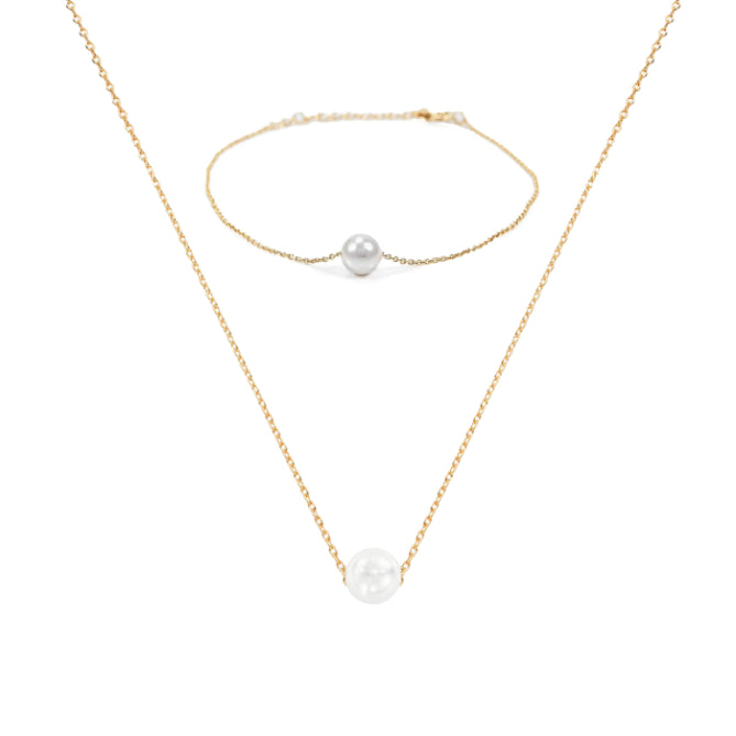 Abby Pearl Necklace & Bracelet Set