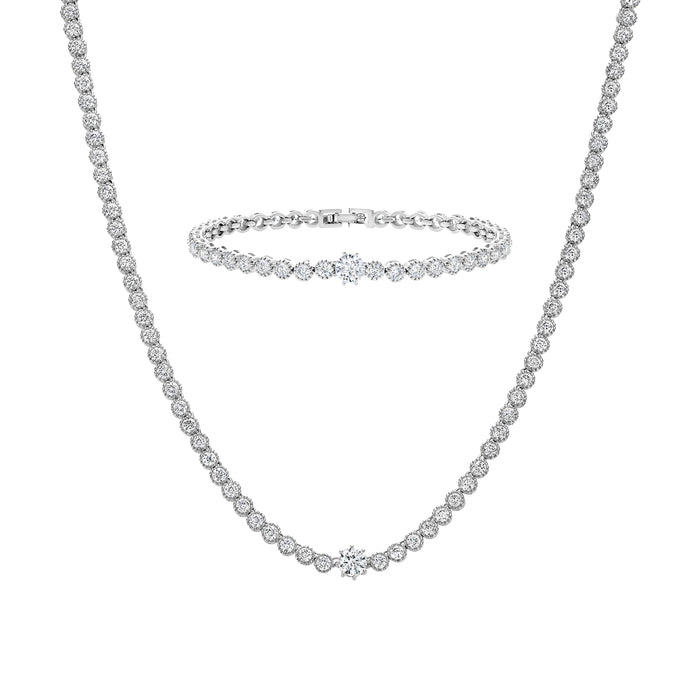 Celeste Tennis Necklace & Bracelet Set