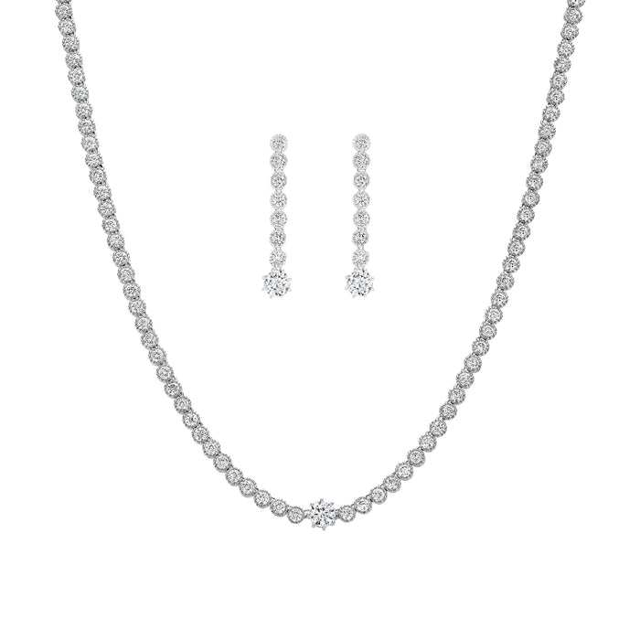 Celeste Tennis Necklace & Earring Set