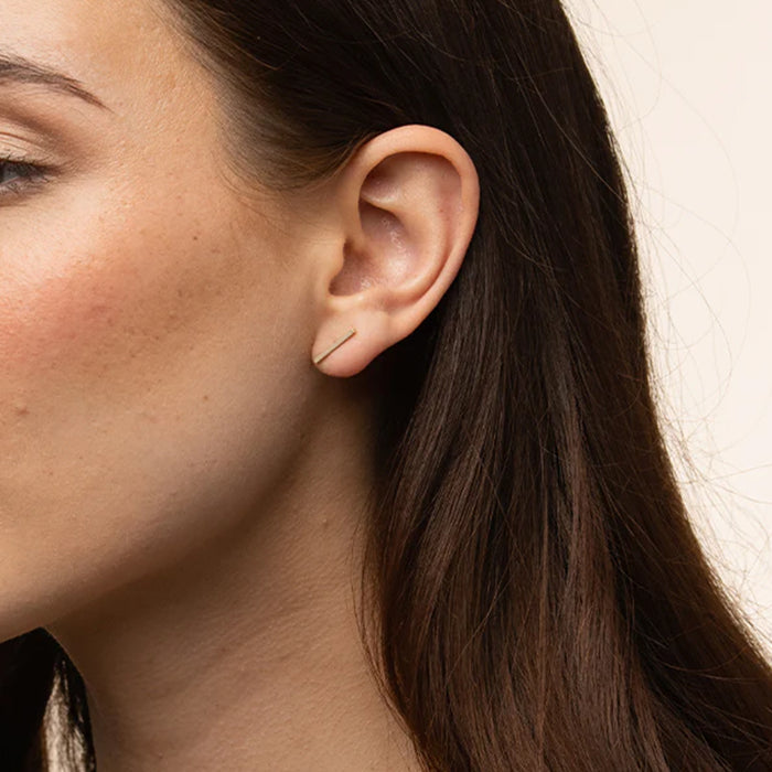Thin Bar Stud Earrings