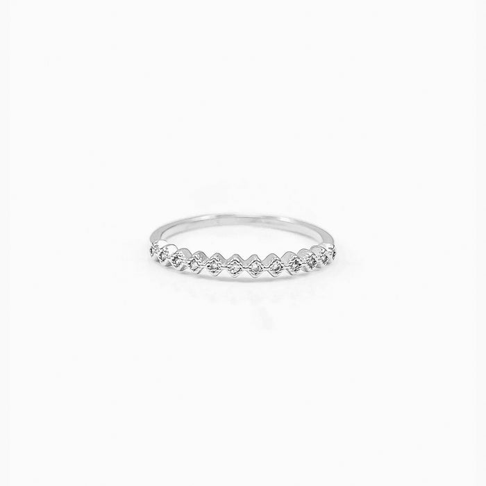 Thin Crystal Band Ring