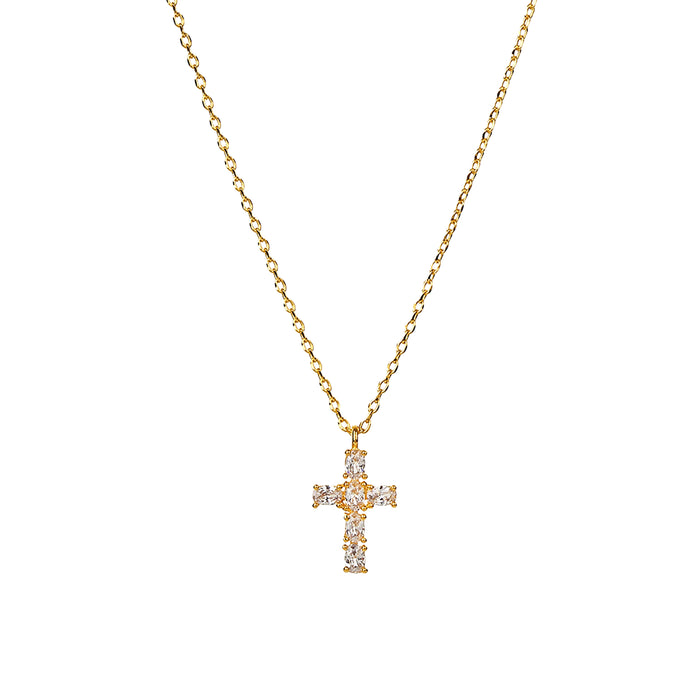 Evelina Crystal Cross Necklace