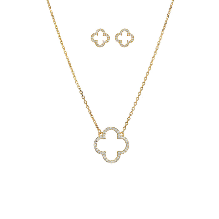 Aria Clover Necklace & Earrings Set