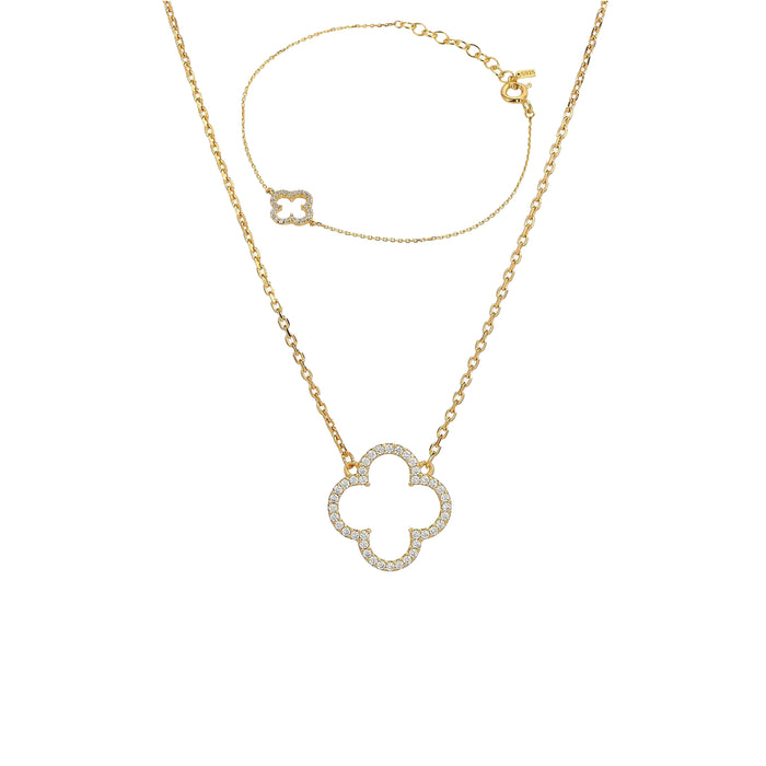 Aria Clover Necklace & Bracelet Set
