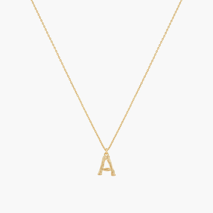 Textured Initial Necklace