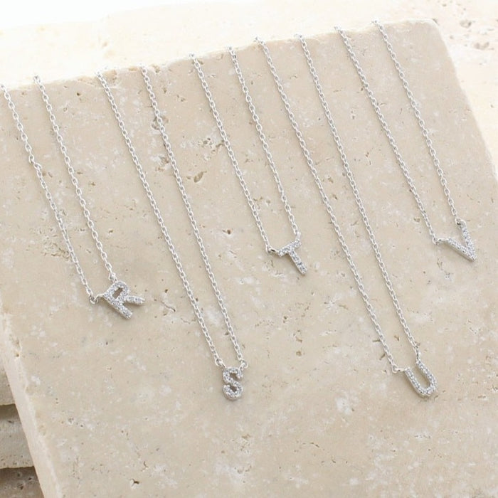 Crystal Initial Necklace