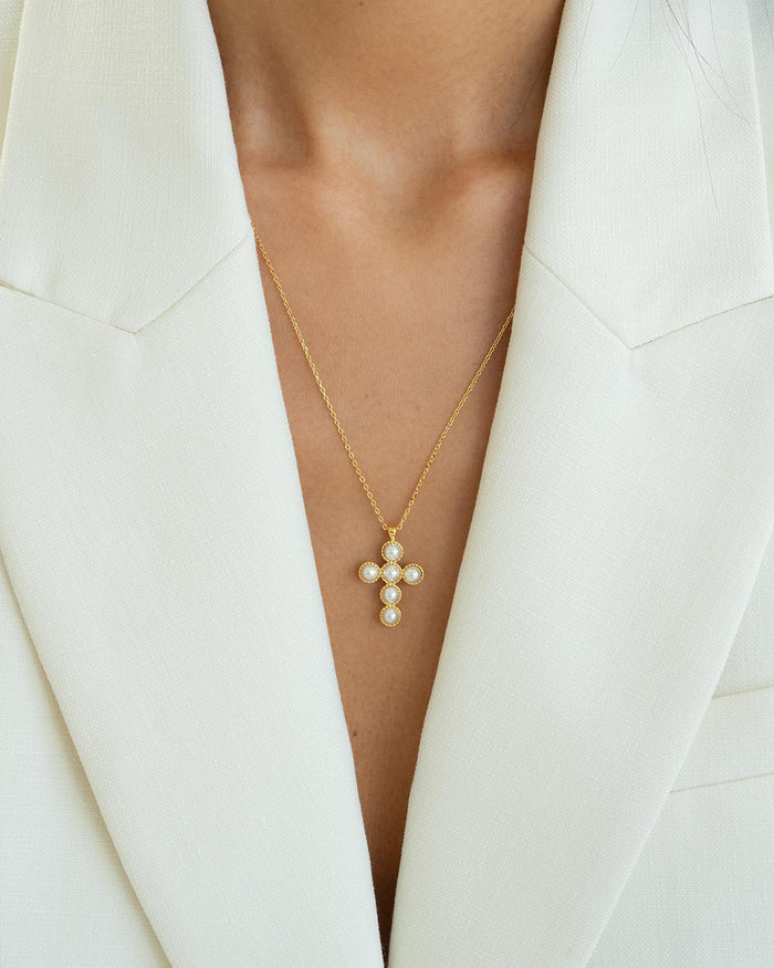Victoria Cross Pearl Necklace
