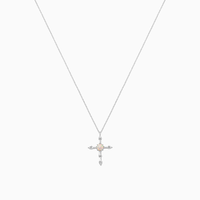 Opal Cross Necklace