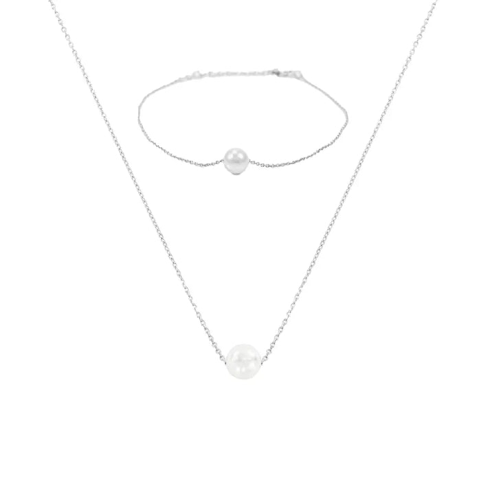 Abby Pearl Necklace & Bracelet Set