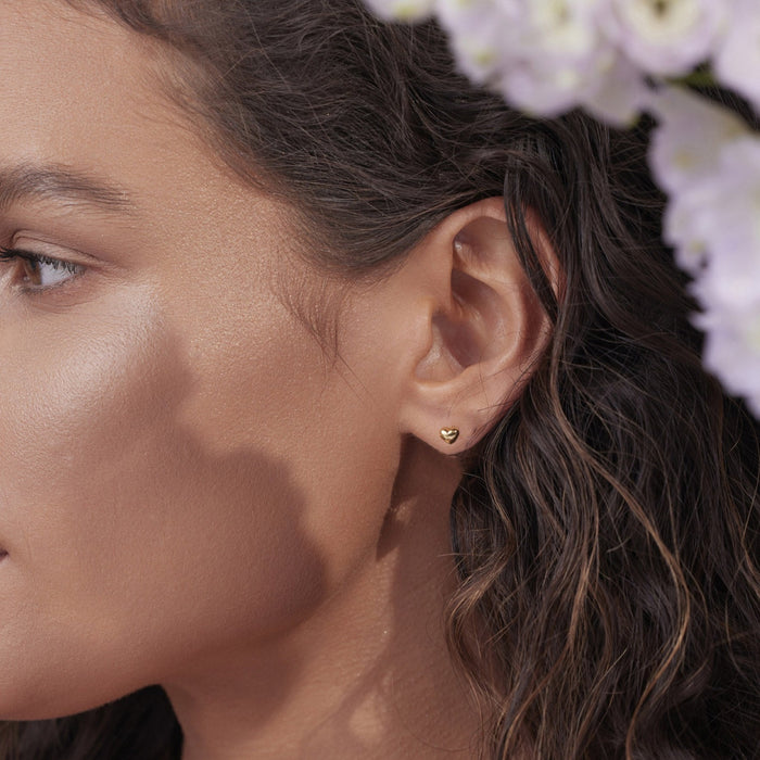 Mini Puffed Heart Stud Earrings