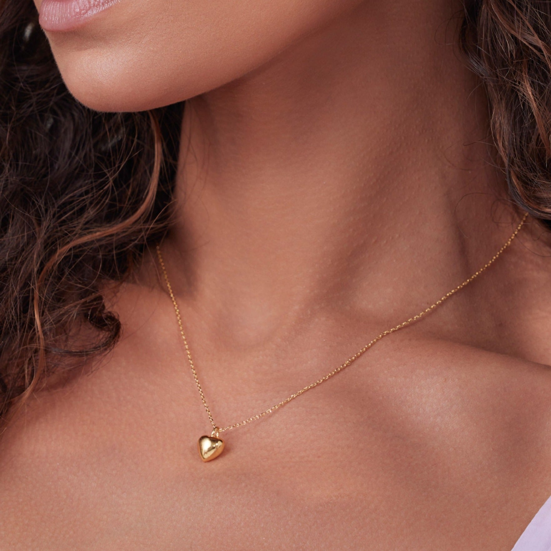 14K Yellow Gold Puff Heart Pendant Necklace | Shop 14k Yellow Gold  Contemporary Necklaces | Gabriel & Co